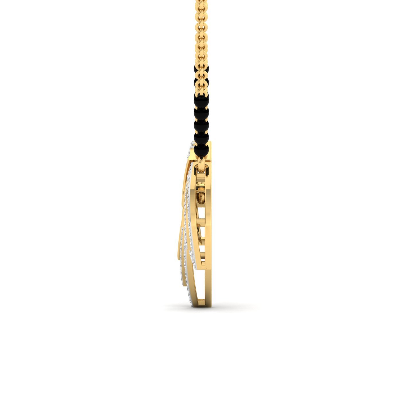 Round Diamond Triple Layer Mangalsutra Pendant | Contemporary Lab Grown CVD Diamond Jewellery | 925 Silver | 10K | 14K | 18K - View 3