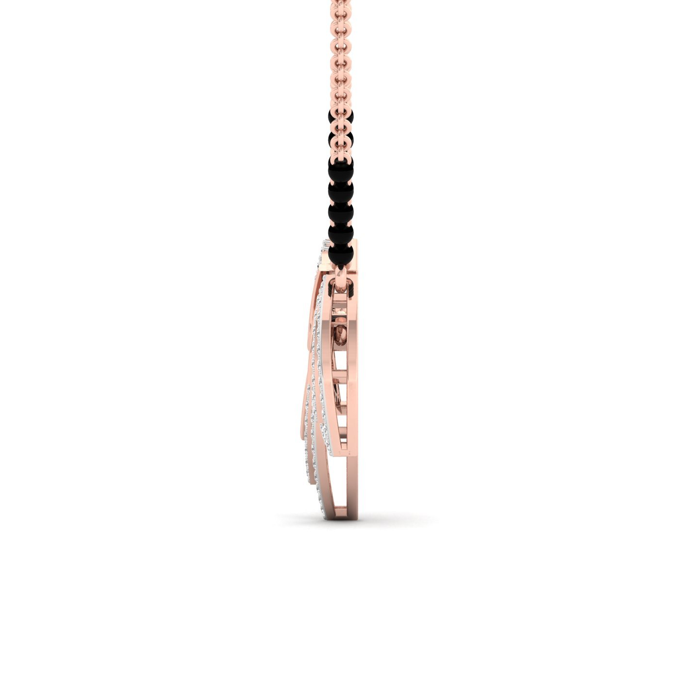 Round Diamond Triple Layer Mangalsutra Pendant | Contemporary Lab Grown CVD Diamond Jewellery | 925 Silver | 10K | 14K | 18K - View 3