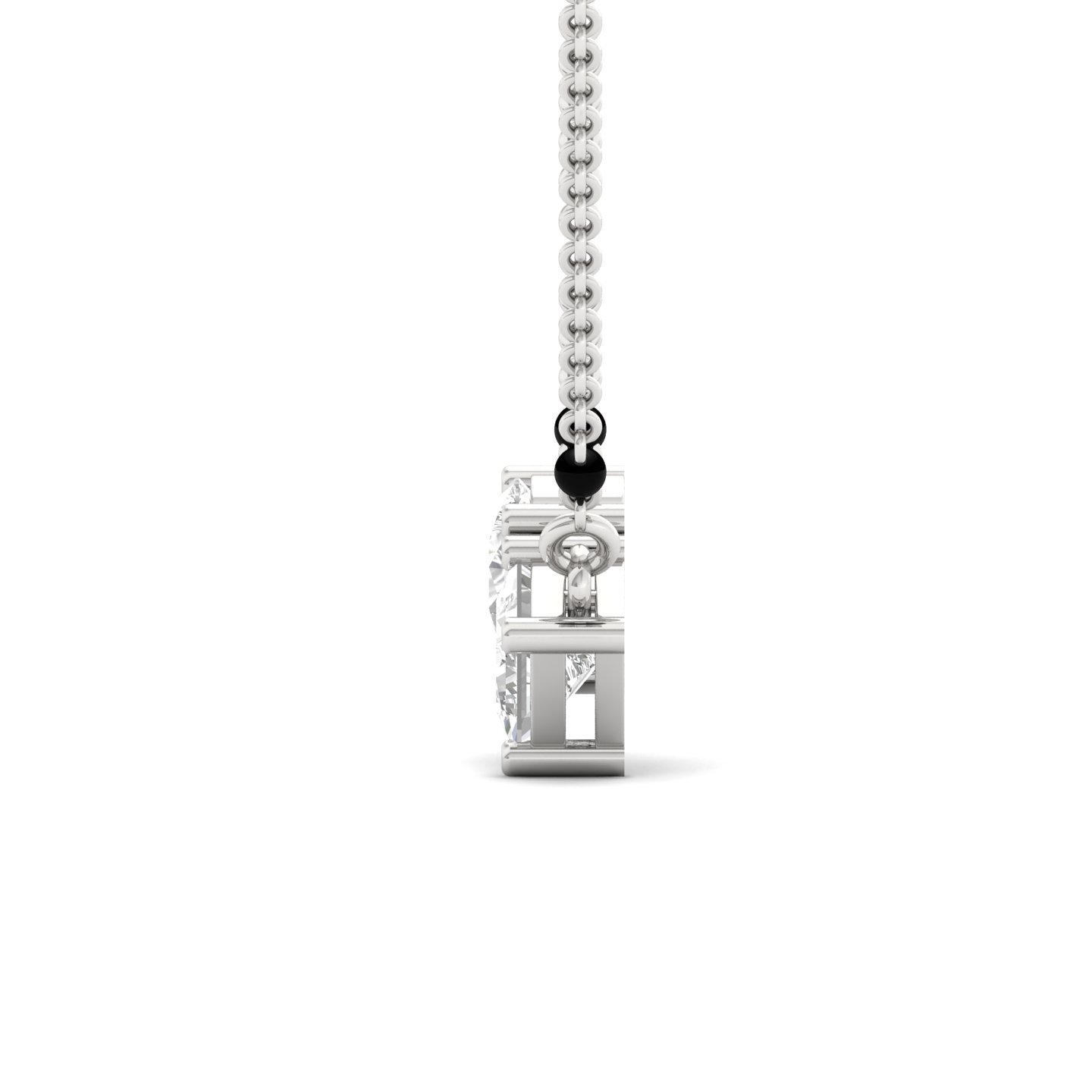 Princess & Pear Diamond Mangalsutra Pendant | Modern Lab Grown CVD Diamond Necklace | 925 Silver | 10K | 14K | 18K - View 3