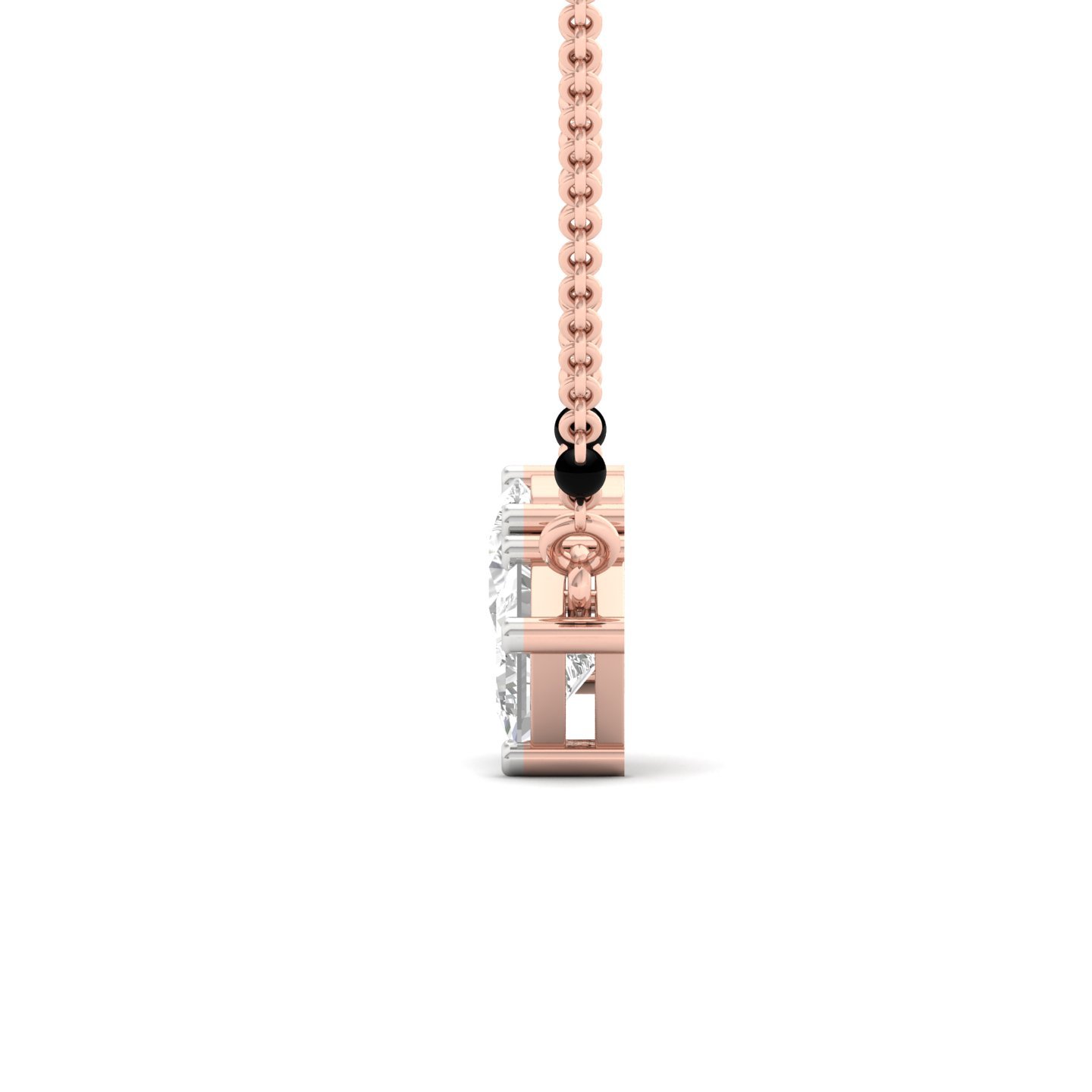 Princess & Pear Diamond Mangalsutra Pendant | Modern Lab Grown CVD Diamond Necklace | 925 Silver | 10K | 14K | 18K - View 3