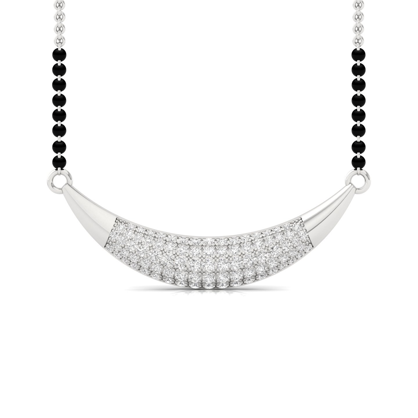 Round Diamond Mangalsutra Pendant | Classic Lab Grown CVD Diamond Necklace - Main View