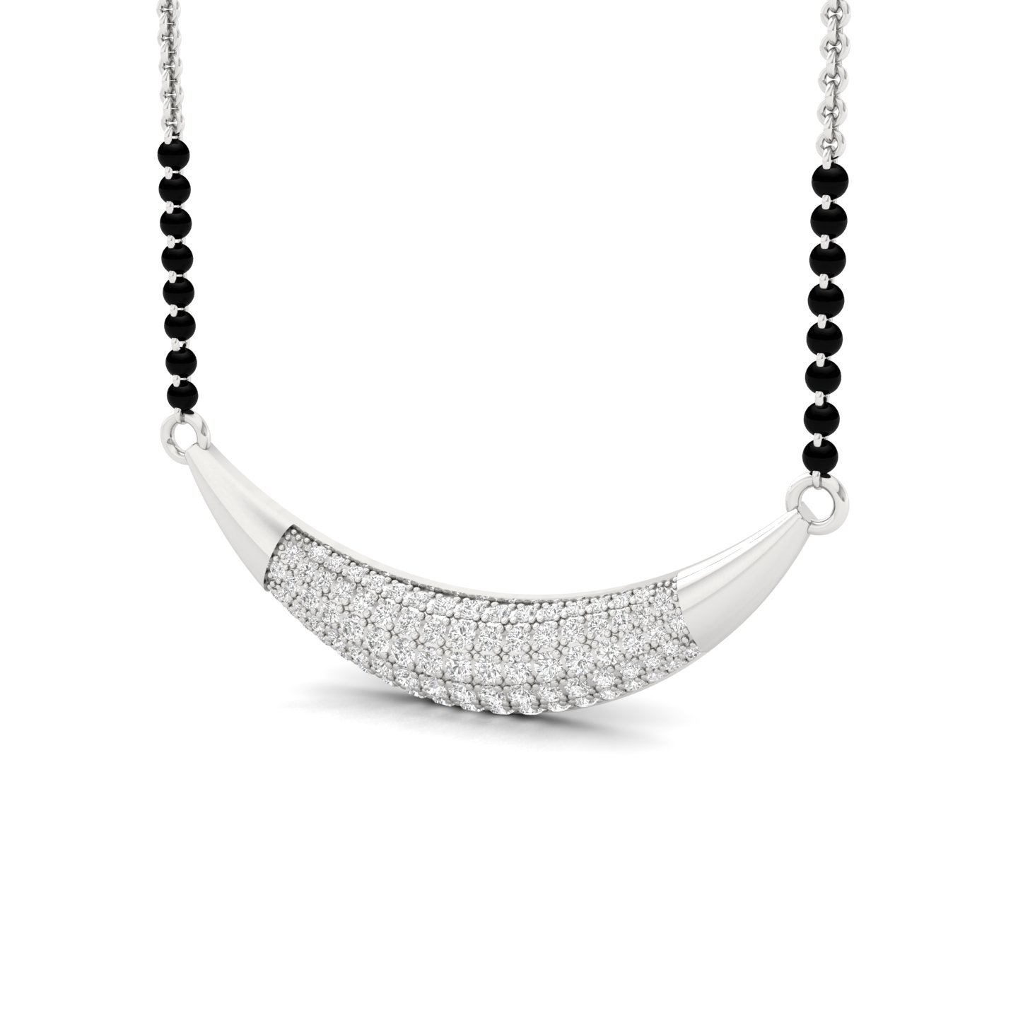 Round Diamond Mangalsutra Pendant | Classic Lab Grown CVD Diamond Necklace - View 2