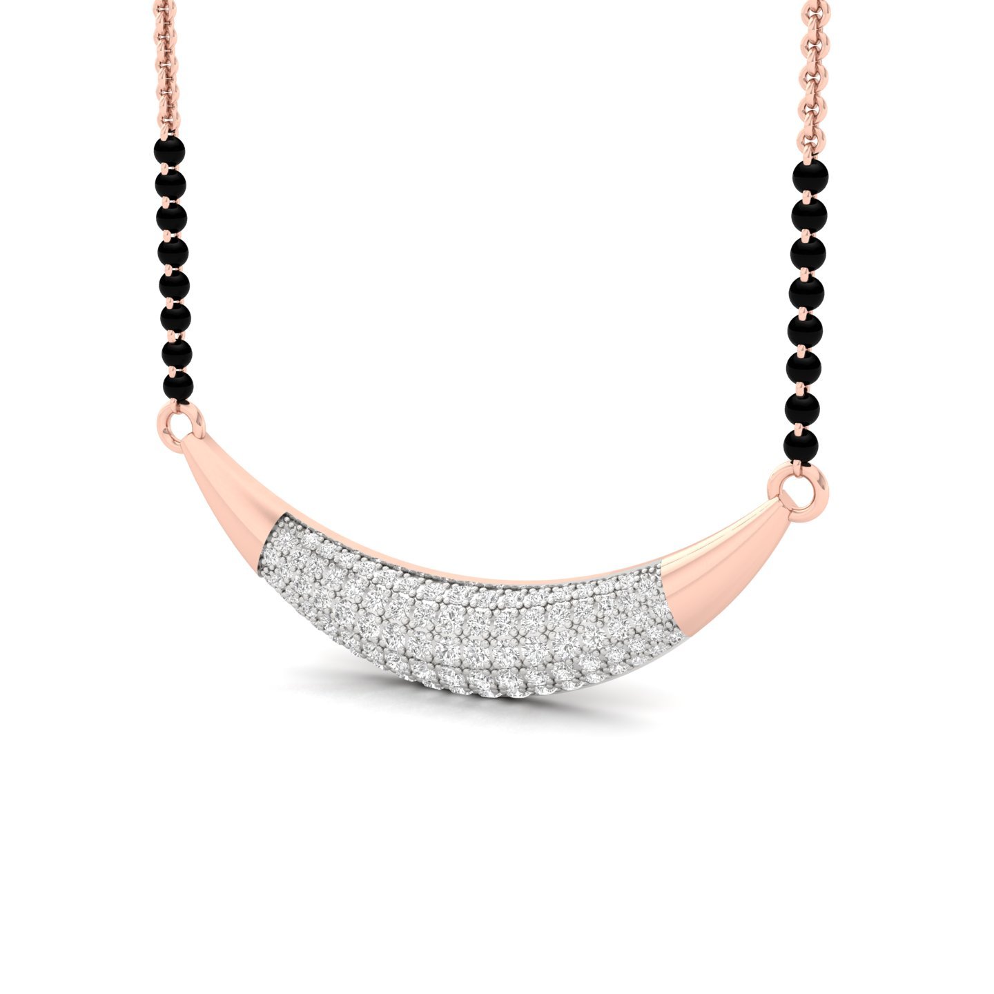 Round Diamond Mangalsutra Pendant | Classic Lab Grown CVD Diamond Necklace - View 2