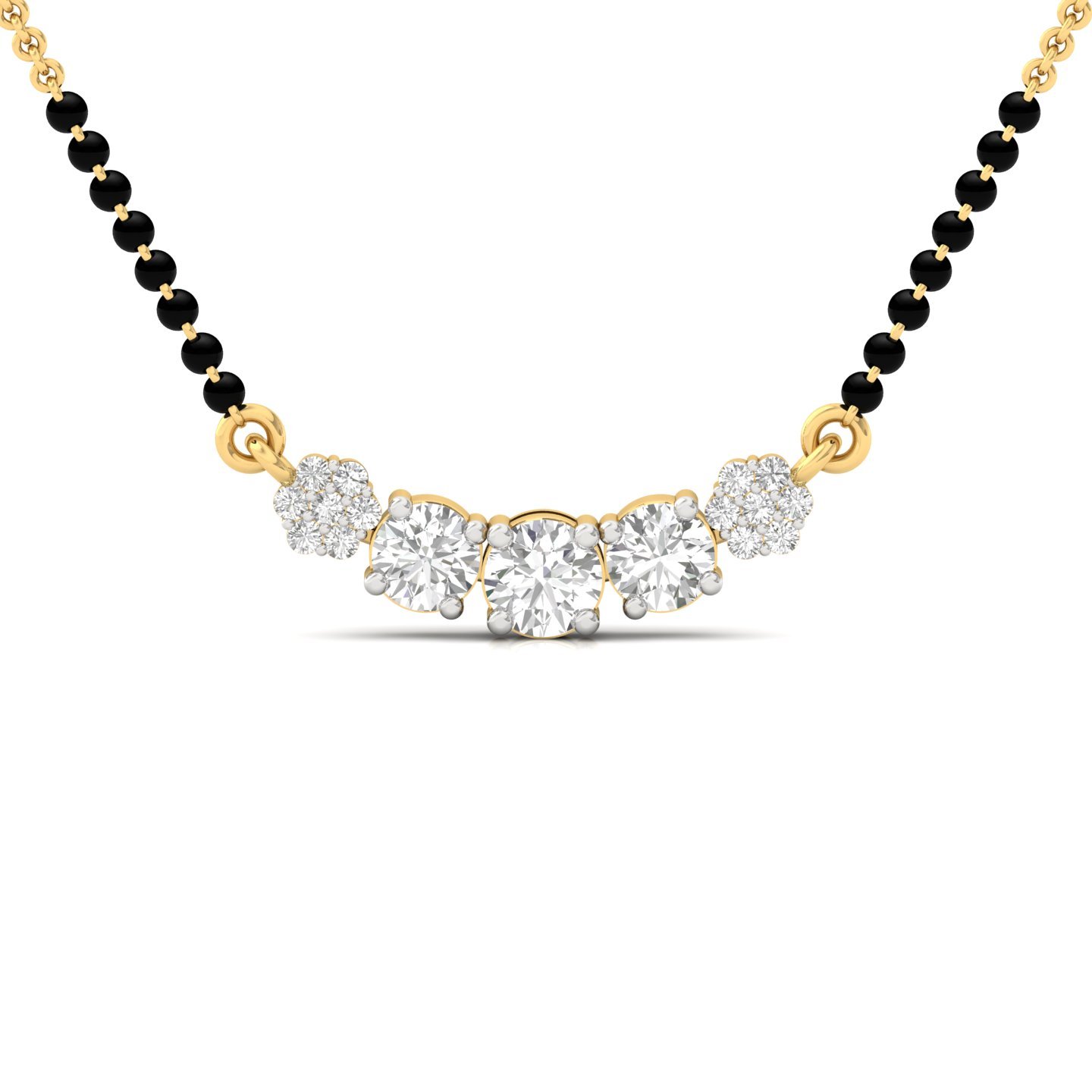 Round Diamond Mangalsutra Pendant | Classic Lab Grown CVD Diamond Necklace | 925 Silver | 10K | 14K | 18K - Gold Main View