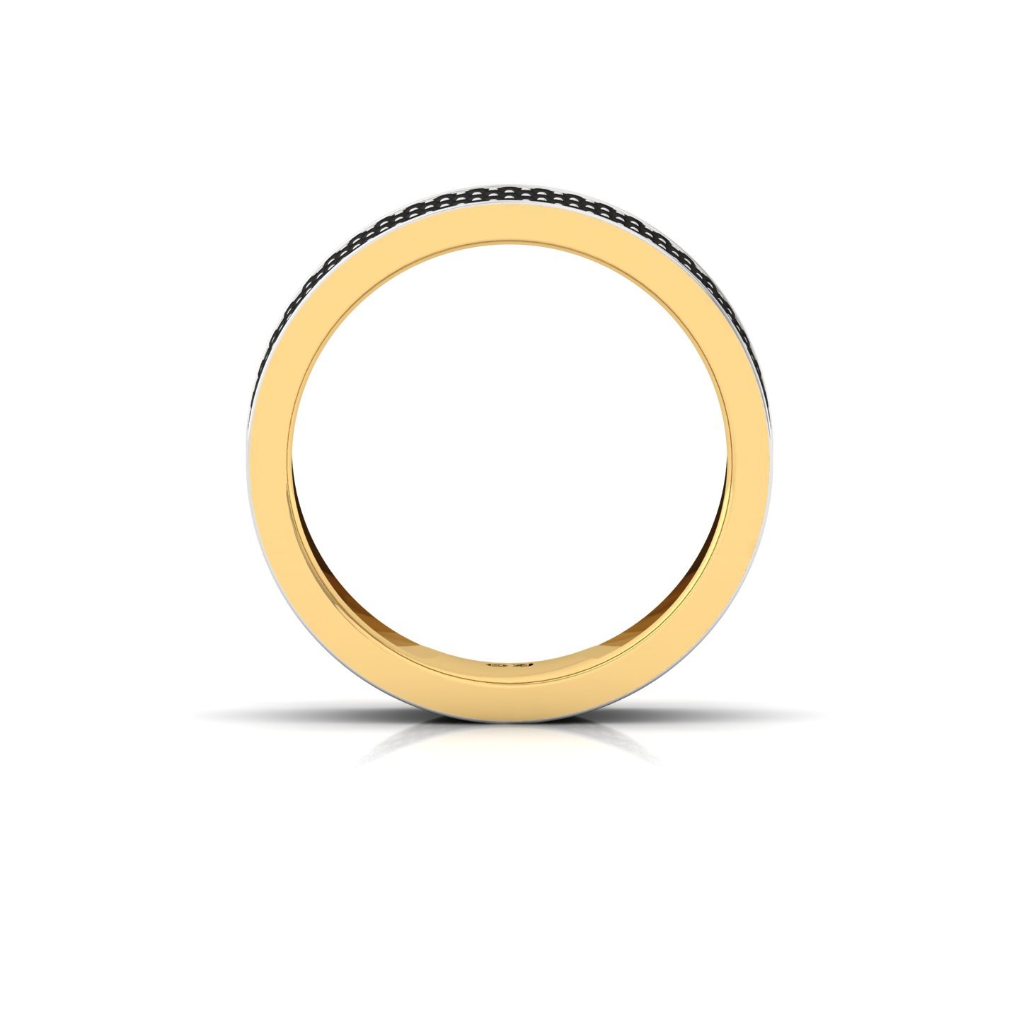 Black Round Cut Diamond Men’s Band | Bold Lab Grown CVD Diamond Wedding Ring | 925 Silver | 10K | 14K | 18K - View 2