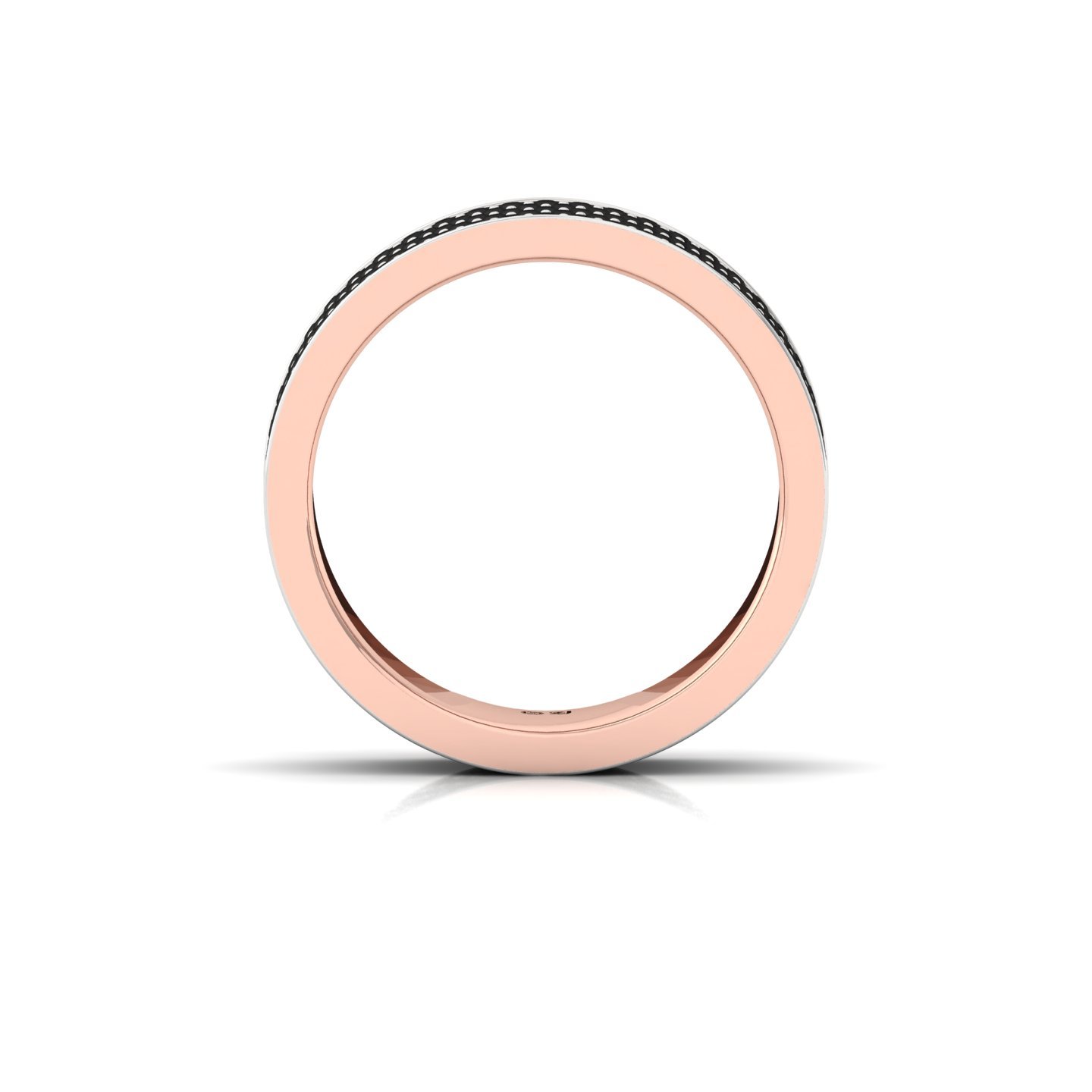 Black Round Cut Diamond Men’s Band | Bold Lab Grown CVD Diamond Wedding Ring | 925 Silver | 10K | 14K | 18K - View 3