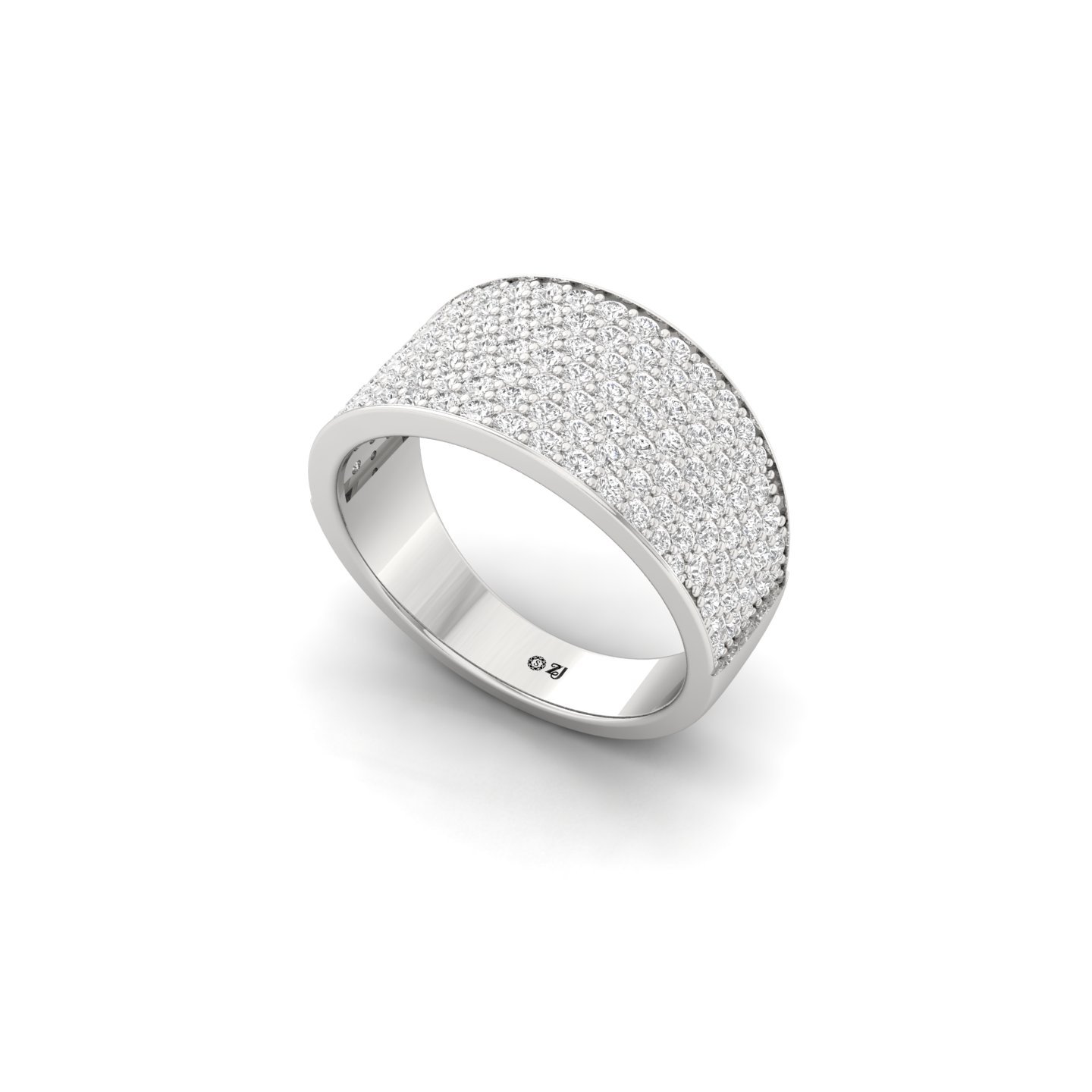 Round Cut Diamond Men’s Band | Luxurious Lab Grown CVD Diamond Wedding Ring | 925 Silver | 10K | 14K | 18K - View 2