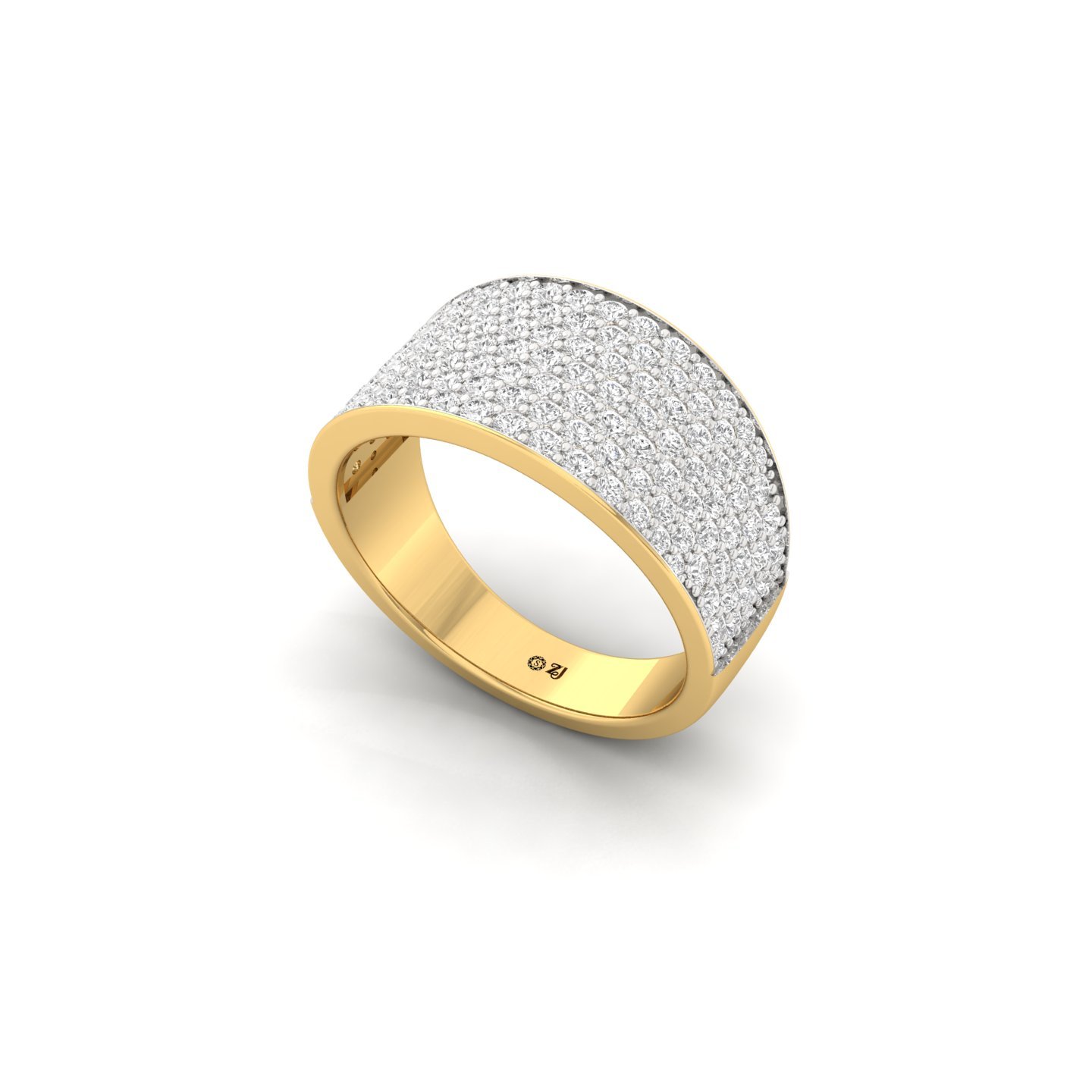 Round Cut Diamond Men’s Band | Luxurious Lab Grown CVD Diamond Wedding Ring | 925 Silver | 10K | 14K | 18K - View 2