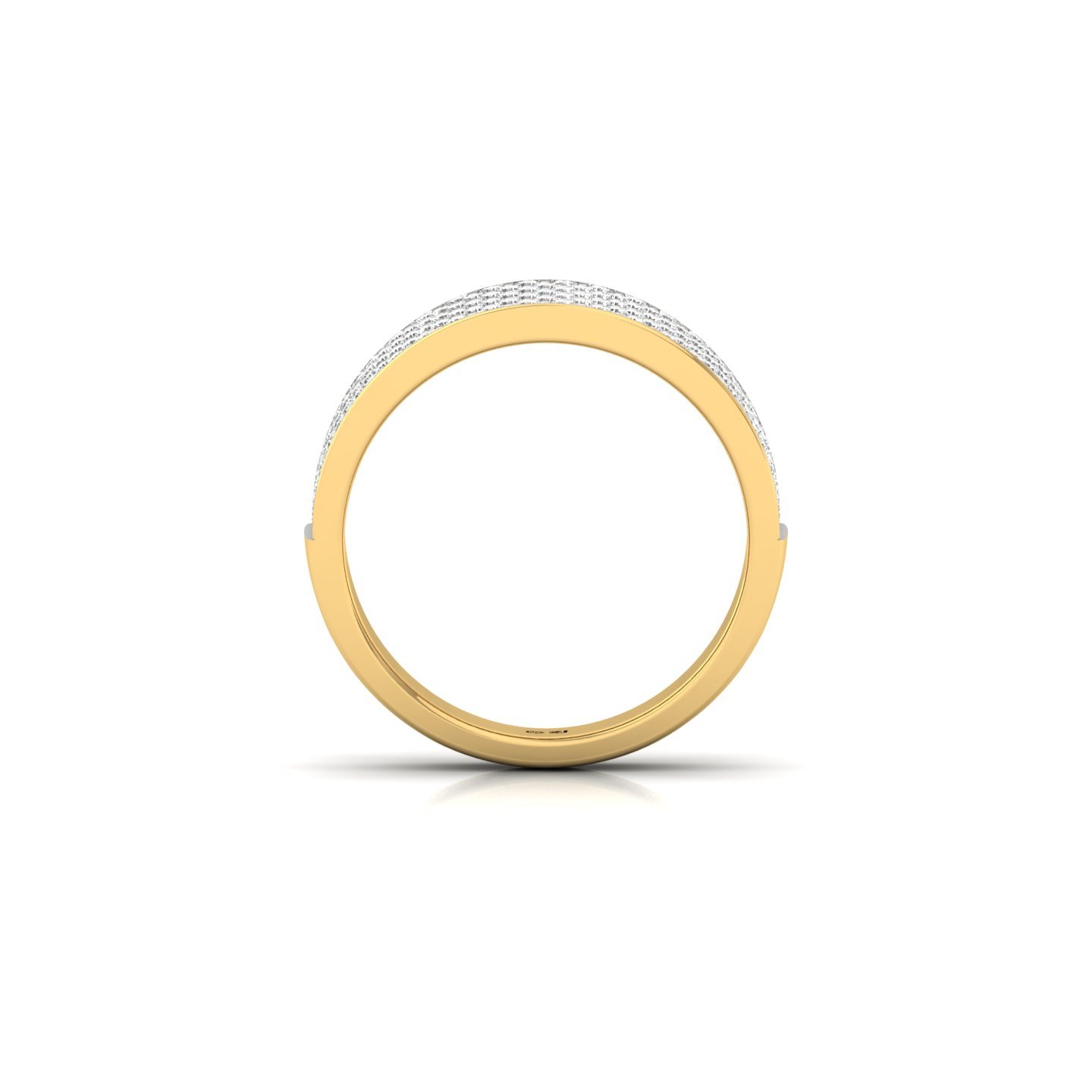 Round Cut Diamond Men’s Band | Luxurious Lab Grown CVD Diamond Wedding Ring | 925 Silver | 10K | 14K | 18K - View 3