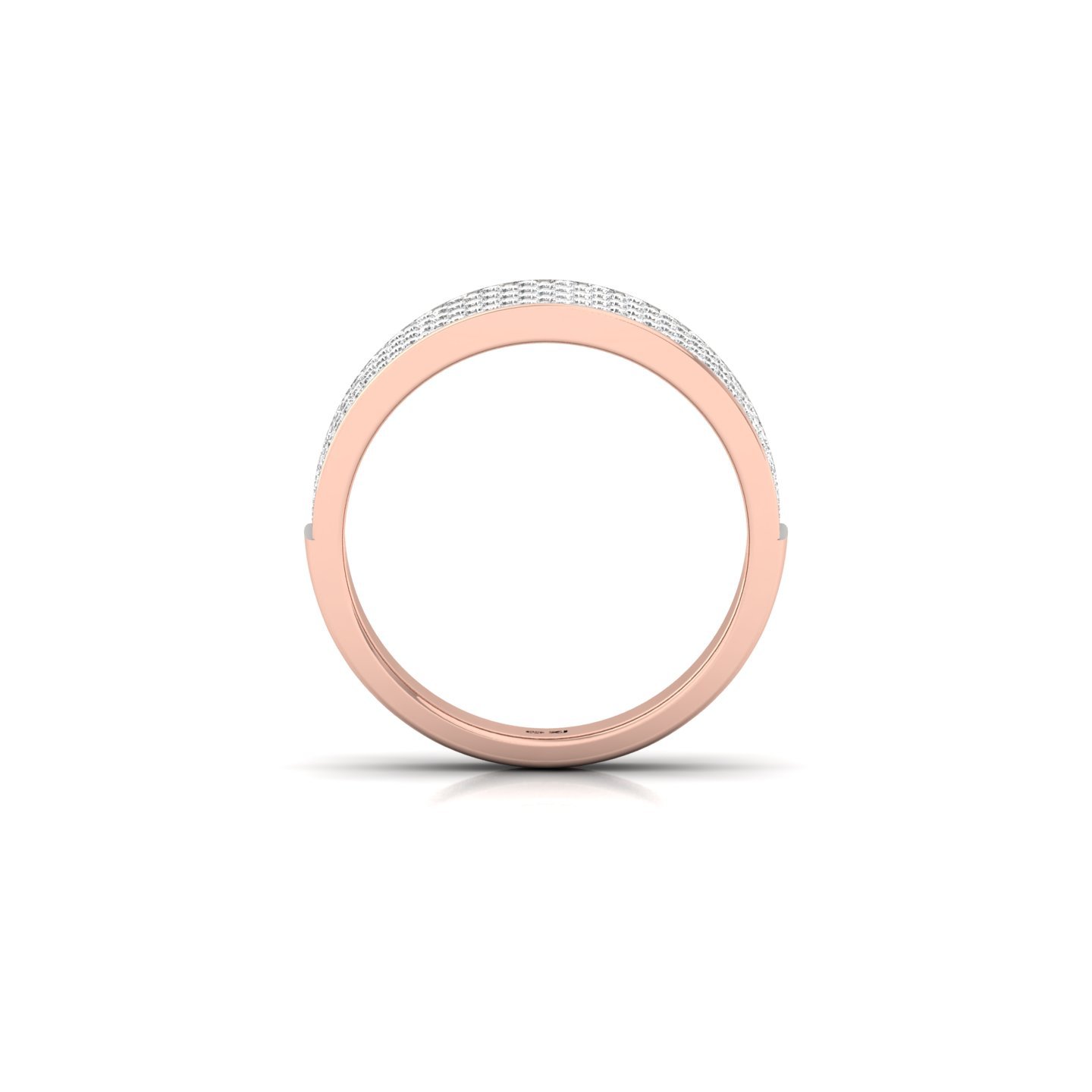 Round Cut Diamond Men’s Band | Luxurious Lab Grown CVD Diamond Wedding Ring | 925 Silver | 10K | 14K | 18K - View 3