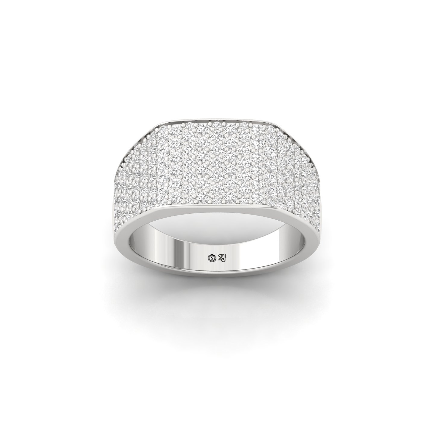 Round Cut Diamond Men’s Band | Classic Lab Grown CVD Diamond Wedding Ring | 925 Silver | 10K | 14K | 18K - Main View