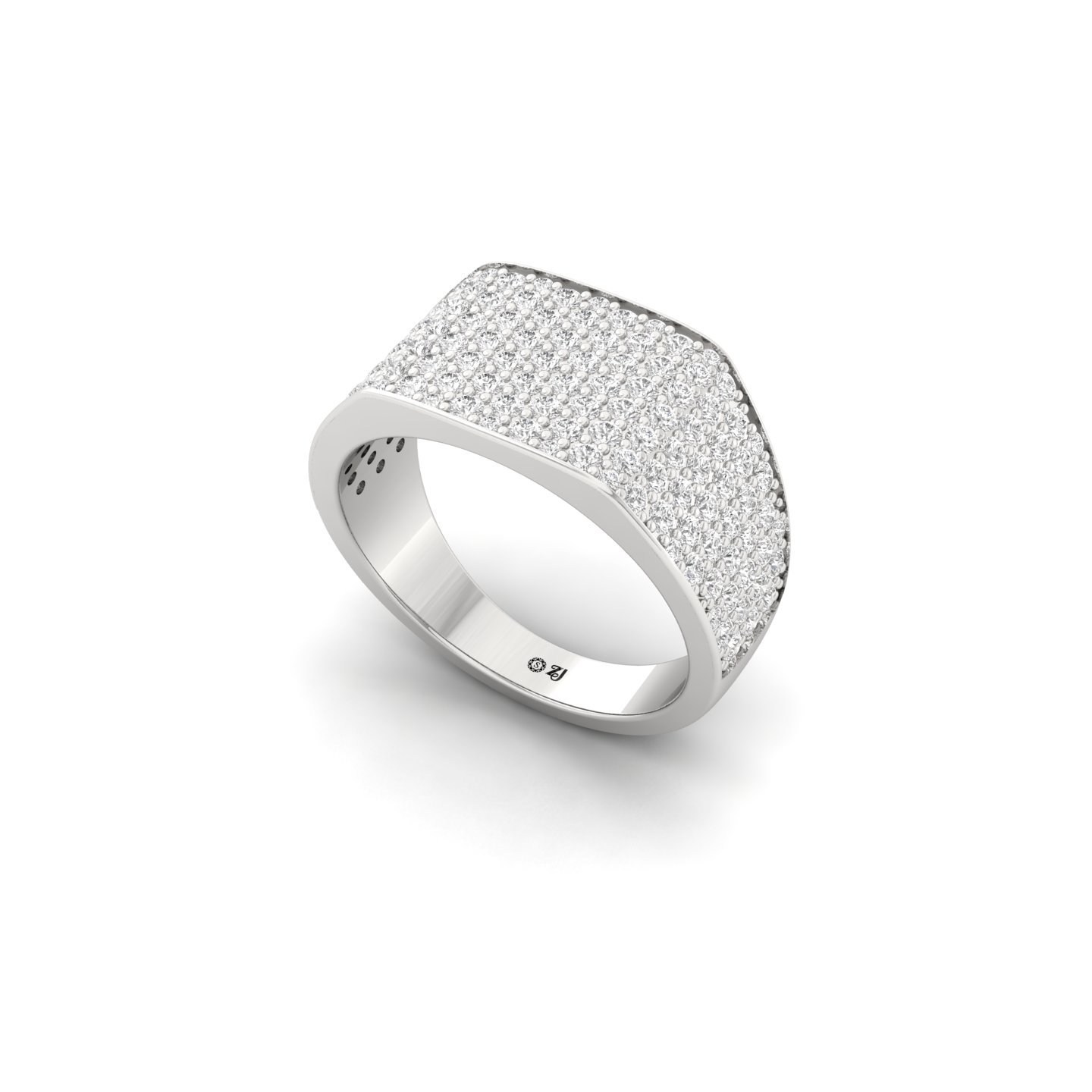 Round Cut Diamond Men’s Band | Classic Lab Grown CVD Diamond Wedding Ring | 925 Silver | 10K | 14K | 18K - View 2