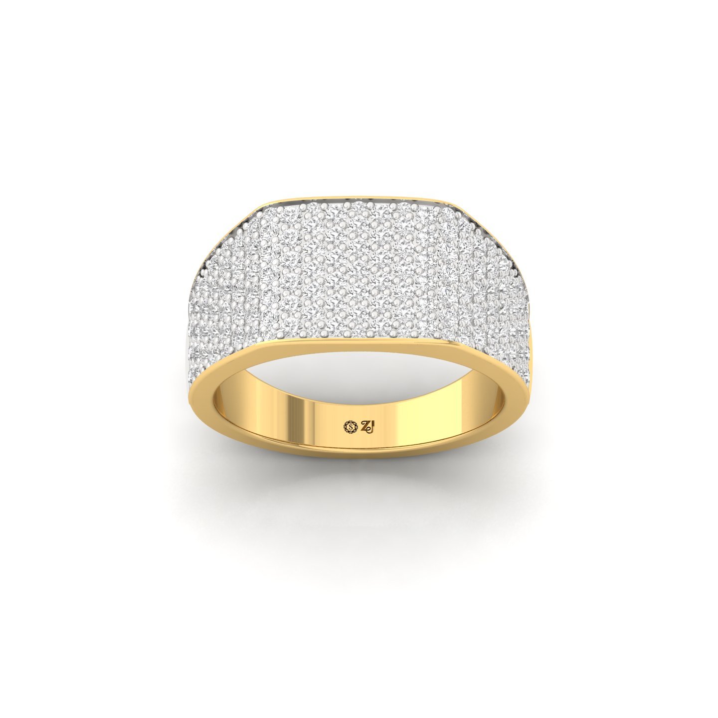 Round Cut Diamond Men’s Band | Classic Lab Grown CVD Diamond Wedding Ring | 925 Silver | 10K | 14K | 18K - Gold Main View