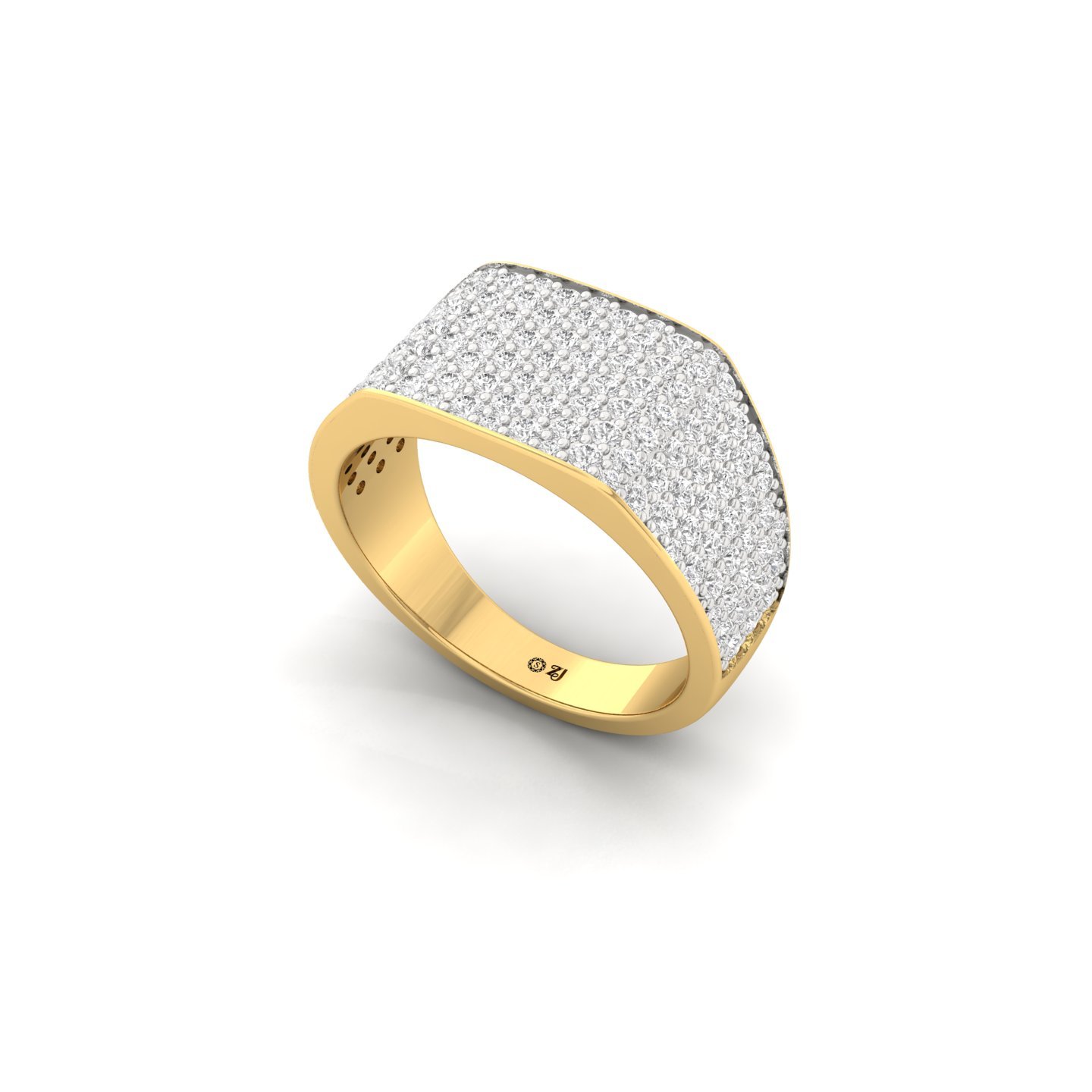 Round Cut Diamond Men’s Band | Classic Lab Grown CVD Diamond Wedding Ring | 925 Silver | 10K | 14K | 18K - View 2