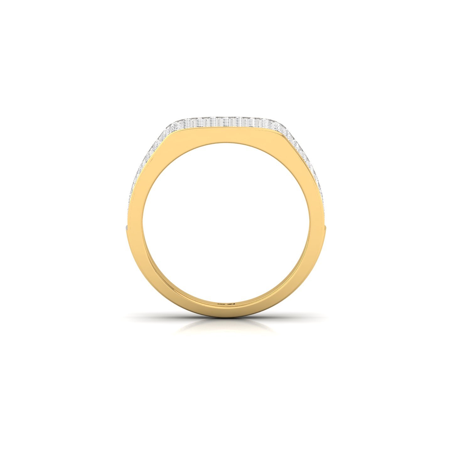 Round Cut Diamond Men’s Band | Classic Lab Grown CVD Diamond Wedding Ring | 925 Silver | 10K | 14K | 18K - View 3