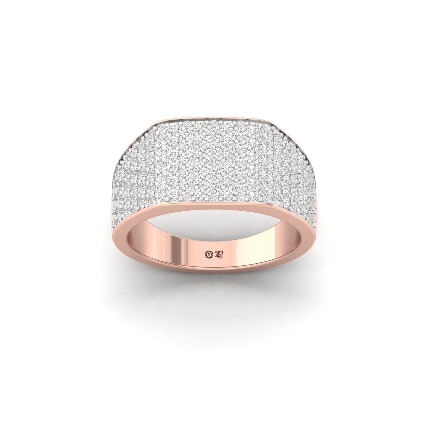 Round Cut Diamond Men’s Band | Classic Lab Grown CVD Diamond Wedding Ring | 925 Silver | 10K | 14K | 18K - Rose Gold Main View