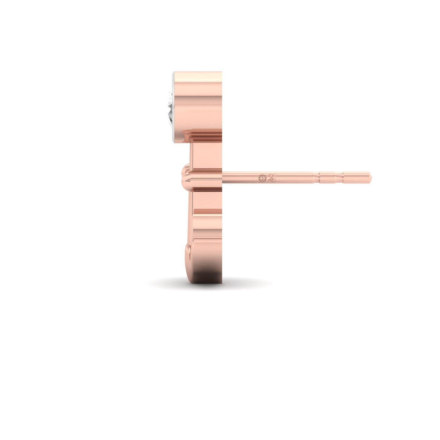 Round Cut Diamond Anchor Men’s Stud | Nautical Lab Grown CVD Diamond Earring | 925 Silver | 10K | 14K | 18K - View 2