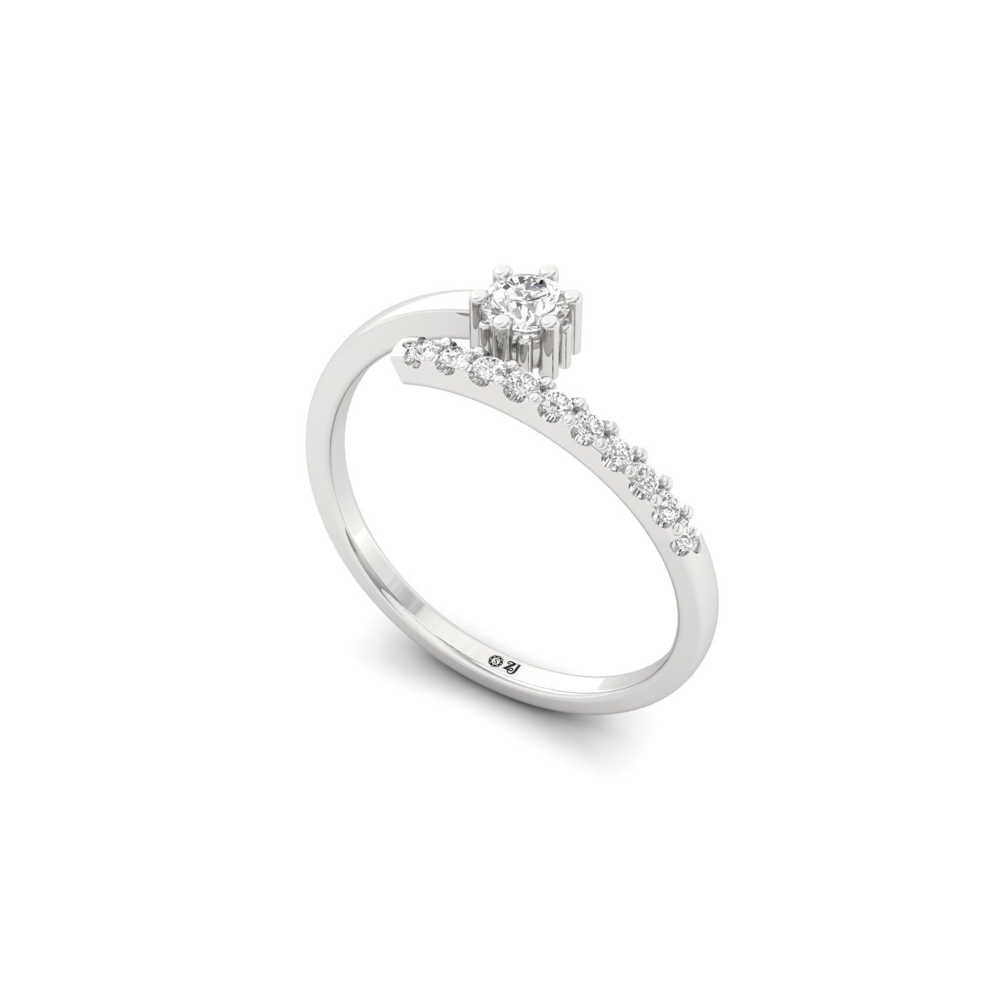 Round Cut Diamond Solitaire Engagement Ring | Elegant Lab Grown CVD Diamond Promise Ring | 925 Silver | 10K | 14K | 18K - View 2