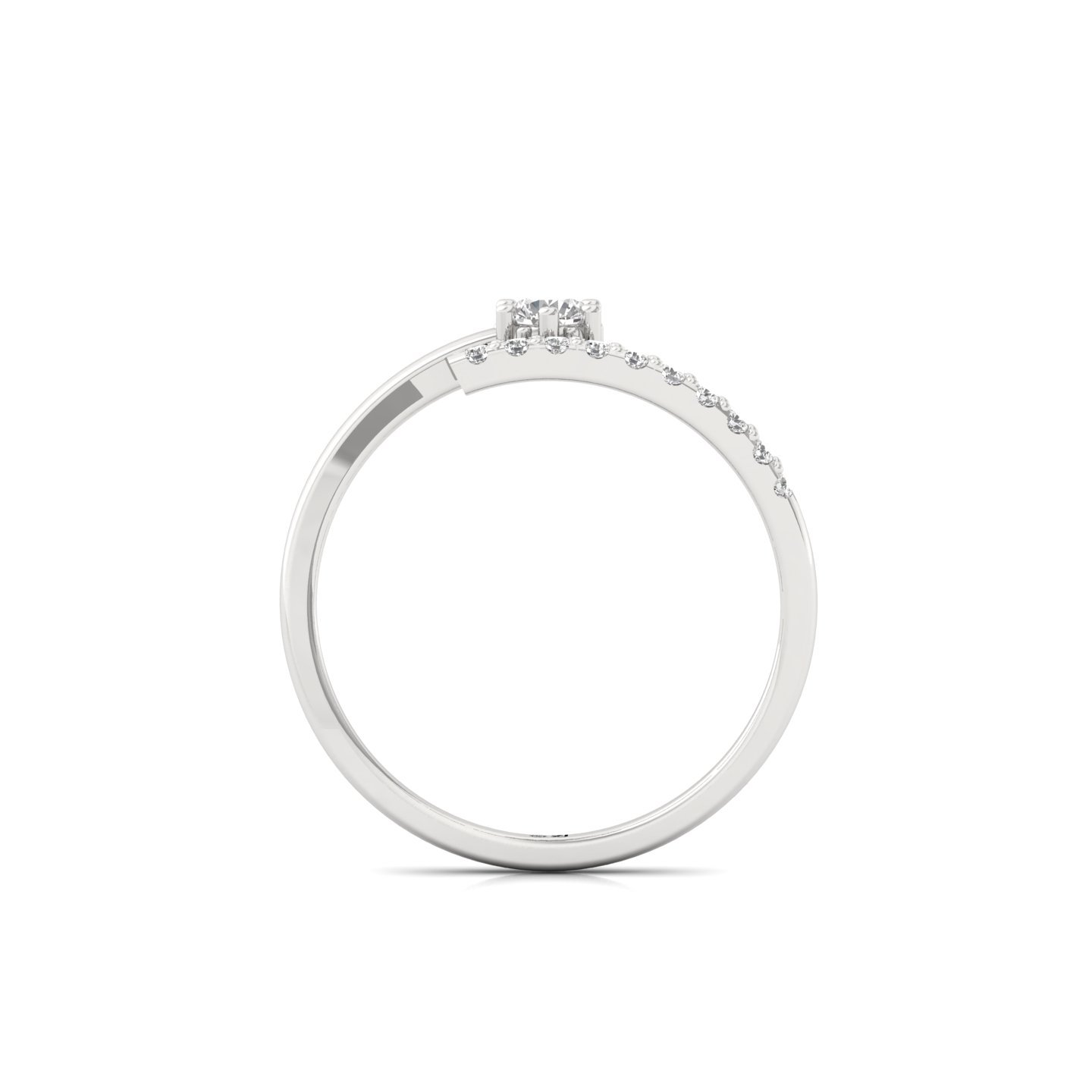 Round Cut Diamond Solitaire Engagement Ring | Elegant Lab Grown CVD Diamond Promise Ring | 925 Silver | 10K | 14K | 18K - View 3