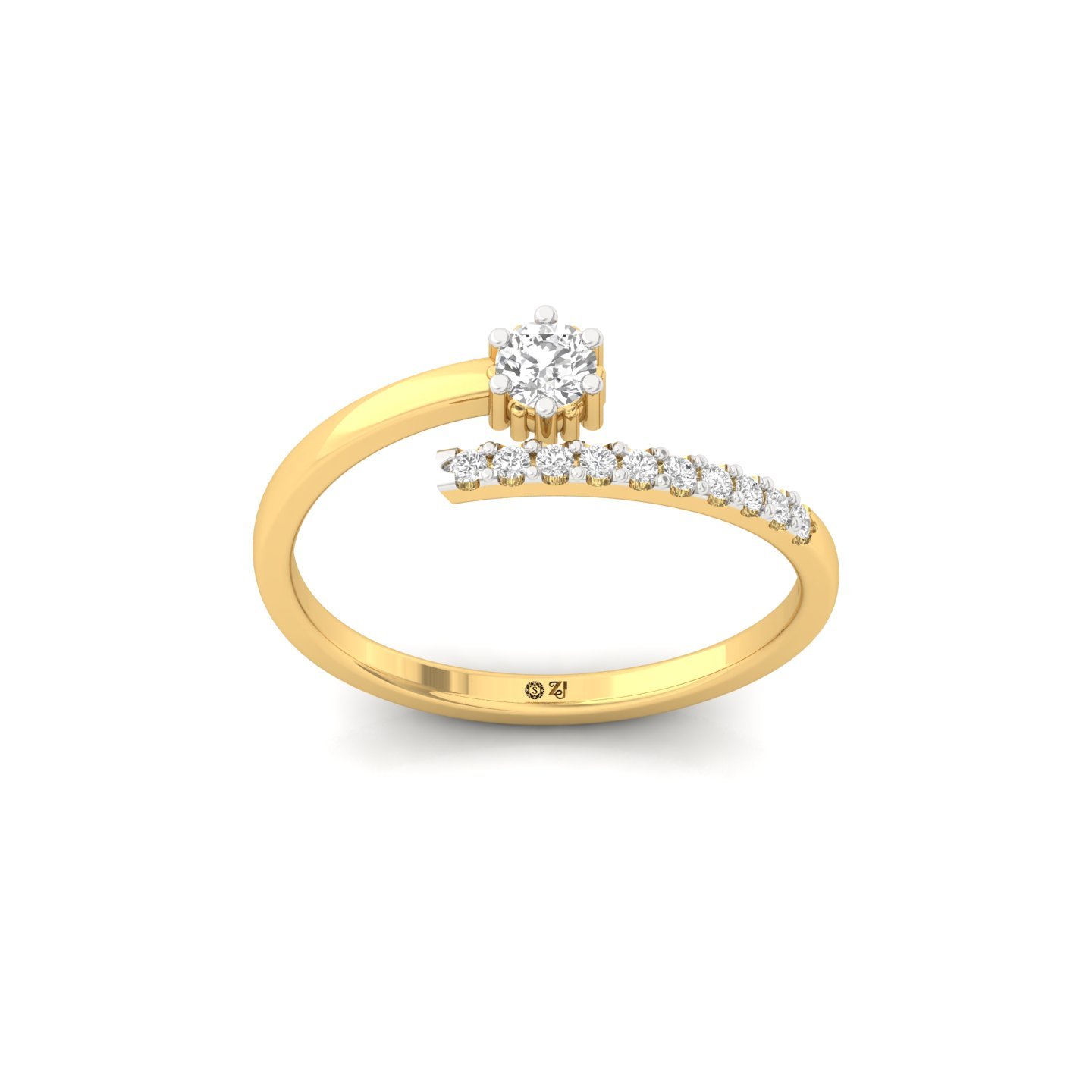 Round Cut Diamond Solitaire Engagement Ring | Elegant Lab Grown CVD Diamond Promise Ring | 925 Silver | 10K | 14K | 18K - Gold Main View
