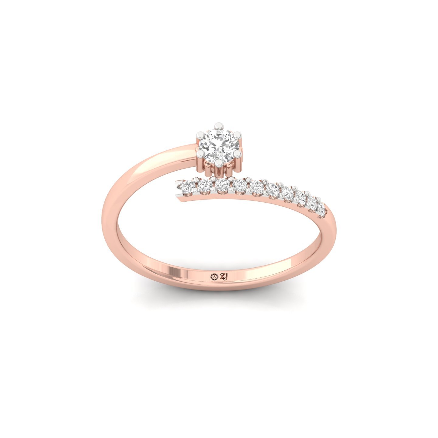 Round Cut Diamond Solitaire Engagement Ring | Elegant Lab Grown CVD Diamond Promise Ring | 925 Silver | 10K | 14K | 18K - Rose Gold Main View