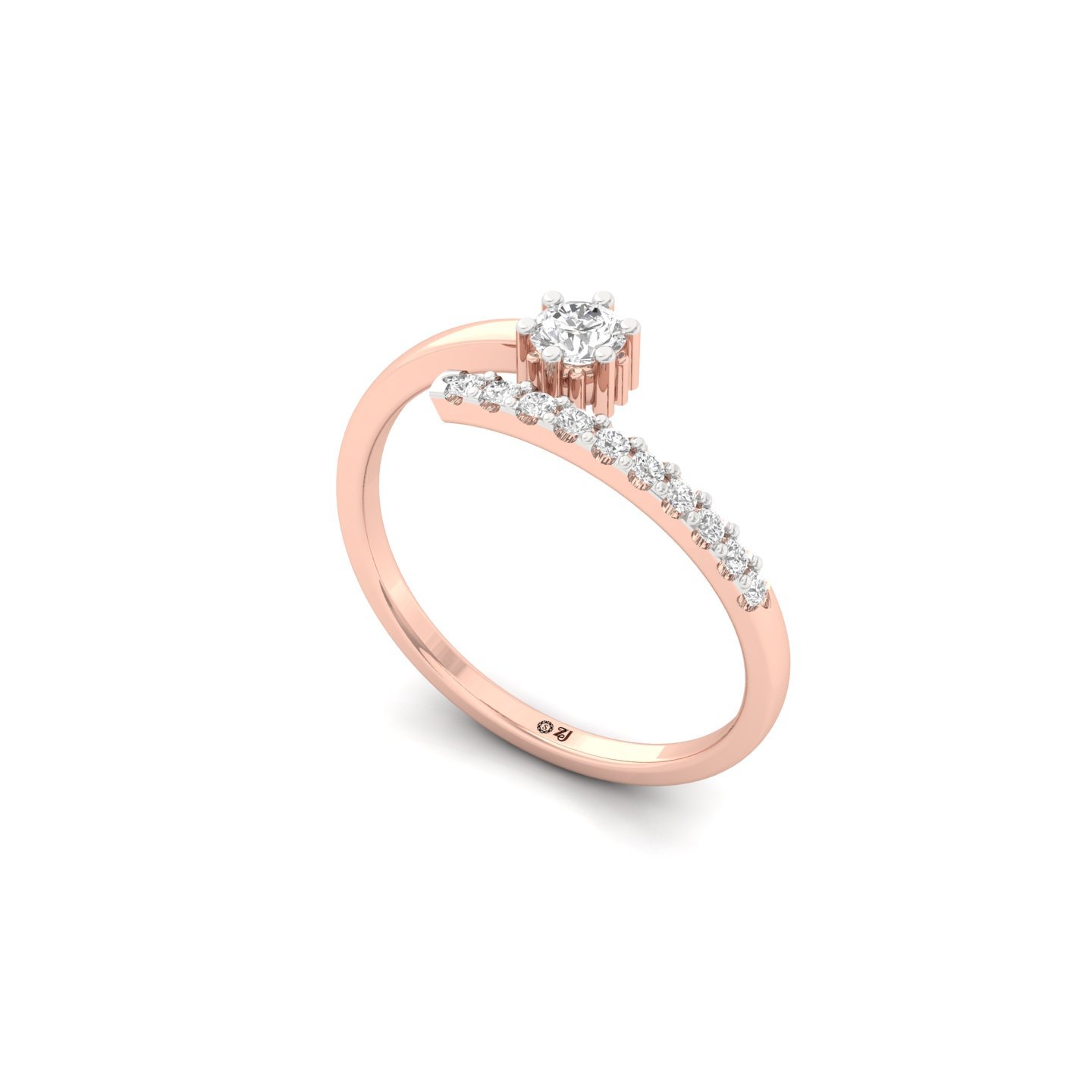 Round Cut Diamond Solitaire Engagement Ring | Elegant Lab Grown CVD Diamond Promise Ring | 925 Silver | 10K | 14K | 18K - View 2