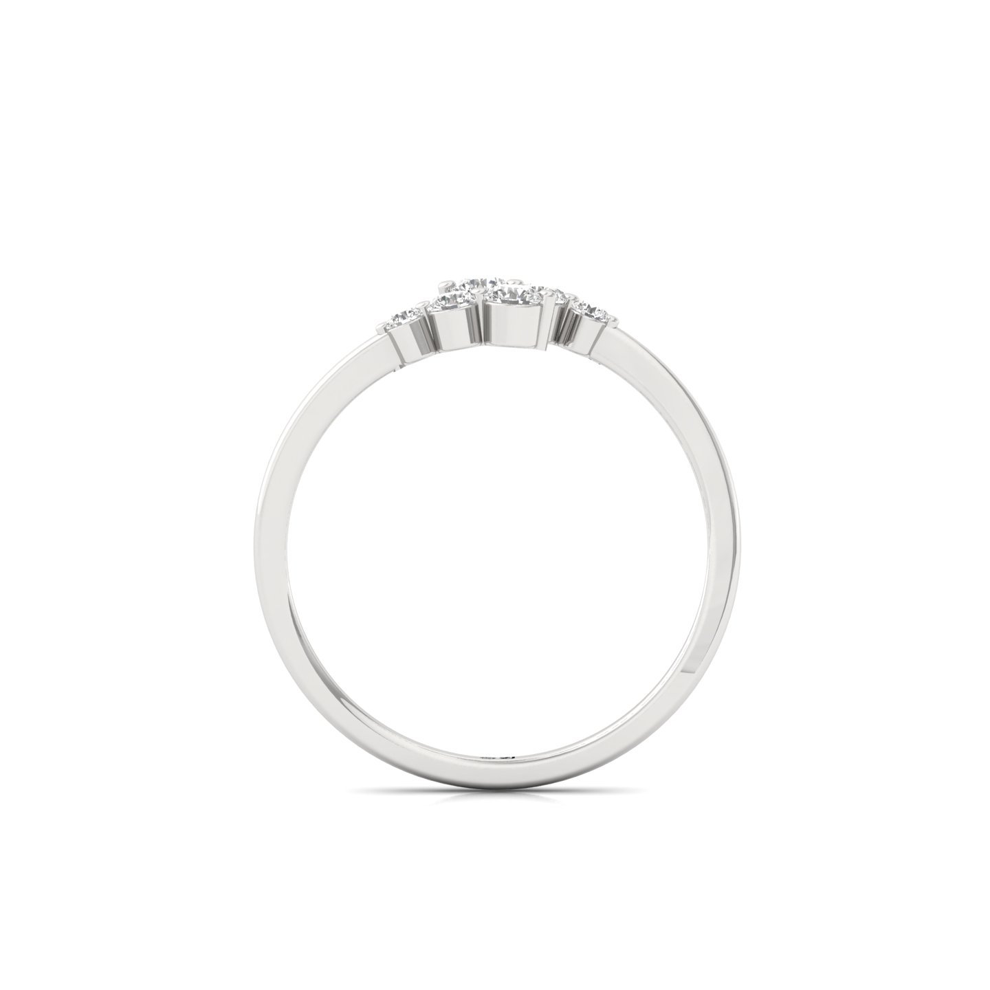 Round Cut Diamond Twisted Band Ring | Elegant Lab Grown CVD Diamond Promise Ring | 925 Silver | 10K | 14K | 18K - View 3