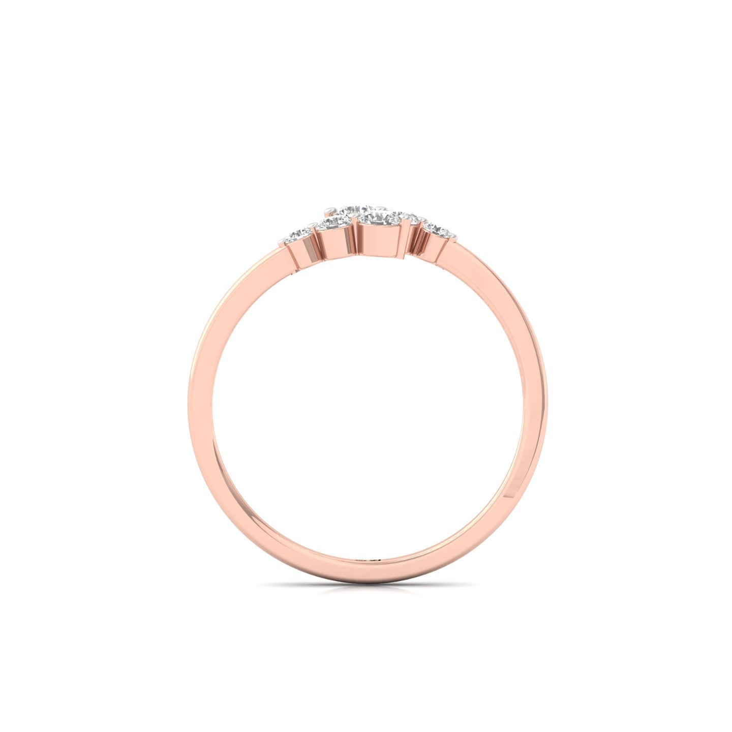 Round Cut Diamond Twisted Band Ring | Elegant Lab Grown CVD Diamond Promise Ring | 925 Silver | 10K | 14K | 18K - View 3