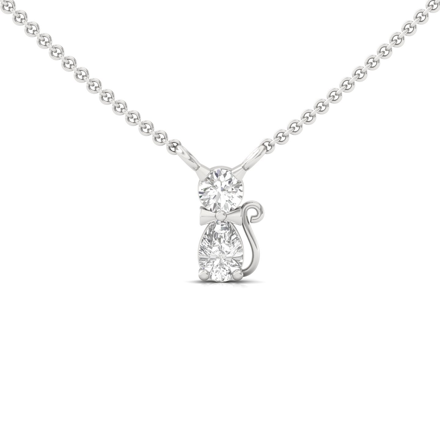 at Design Diamond Pendant (With Chain) | Lab Grown CVD Diamond Animal Inspired Necklace | 925 Silver | 10K | 14K | 18K - Main View