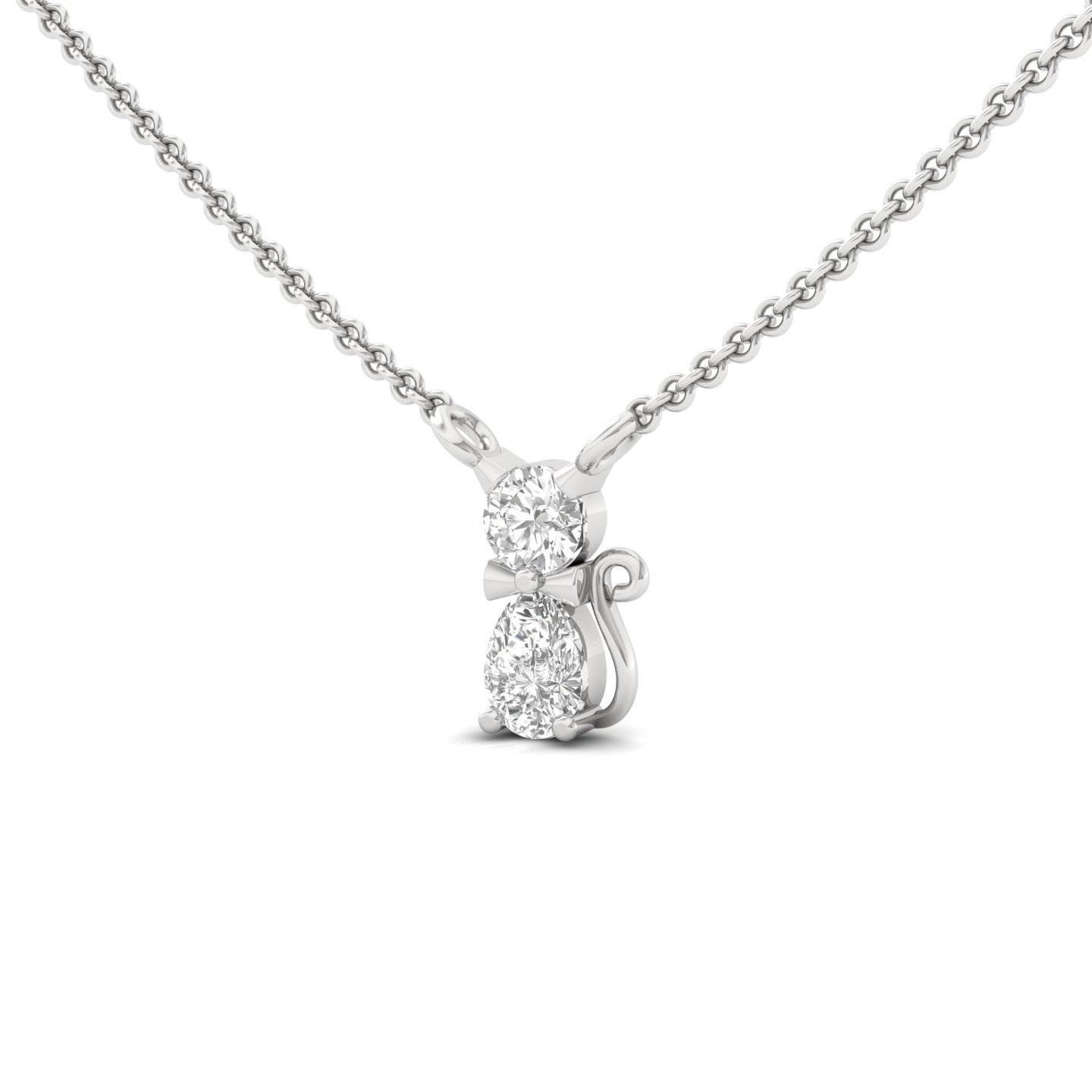 at Design Diamond Pendant (With Chain) | Lab Grown CVD Diamond Animal Inspired Necklace | 925 Silver | 10K | 14K | 18K - View 2