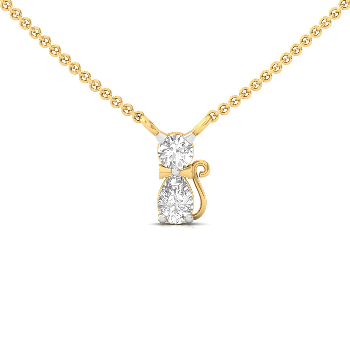 at Design Diamond Pendant (With Chain) | Lab Grown CVD Diamond Animal Inspired Necklace | 925 Silver | 10K | 14K | 18K - Gold Main View