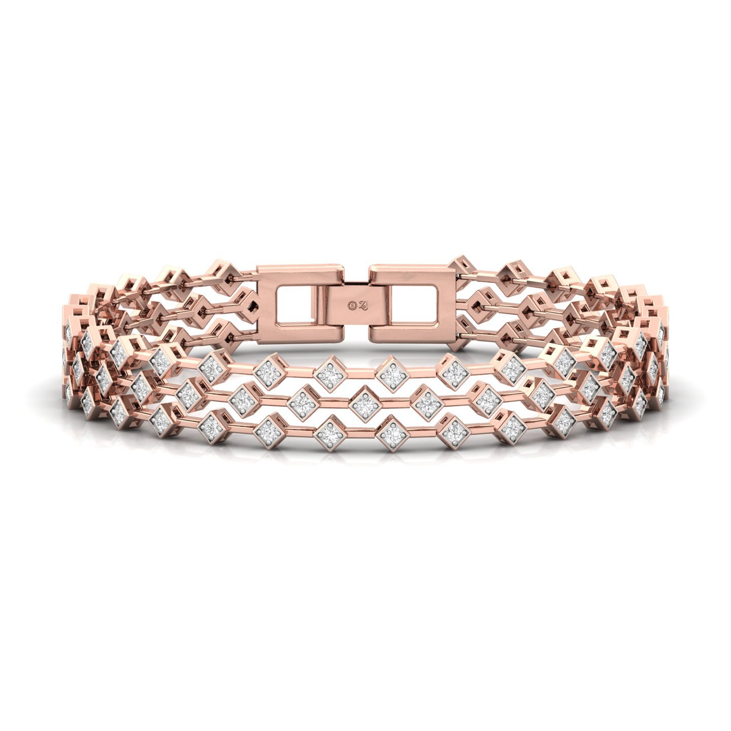 Diamond Tennis Bracelet | Lab Grown CVD Diamond Classic Line Bracelet | 925 Silver | 10K | 14K | 18K | 7 Inch - Rose Gold Main View