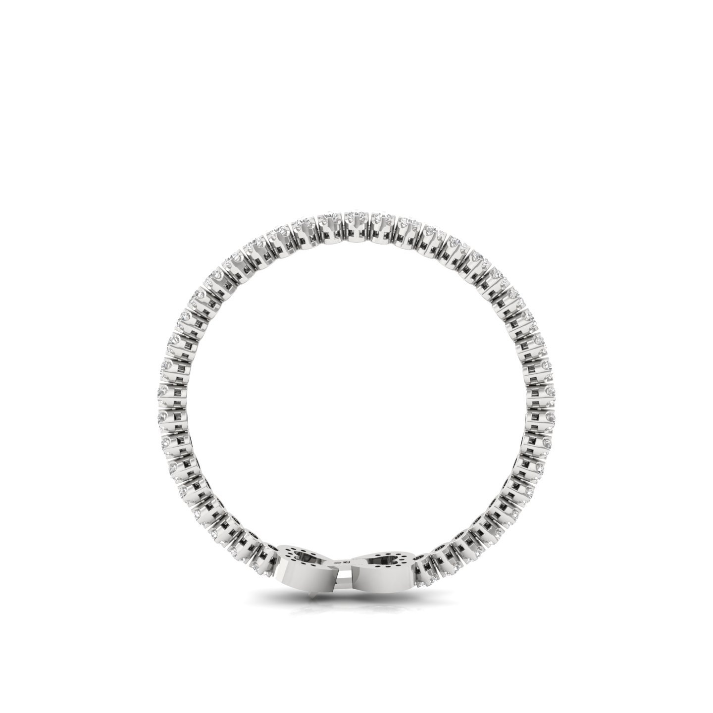 Diamond Heart Clasp Tennis Bracelet | Lab Grown CVD Diamond Bracelet for Women | 925 Silver | 10K | 14K | 18K | 5.5 Inch - View 4