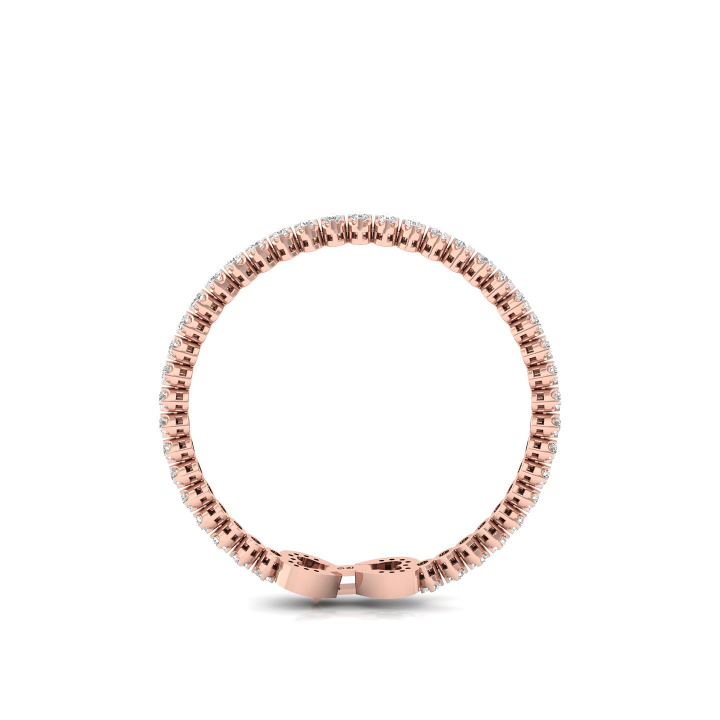 Diamond Heart Clasp Tennis Bracelet | Lab Grown CVD Diamond Bracelet for Women | 925 Silver | 10K | 14K | 18K | 5.5 Inch - View 4