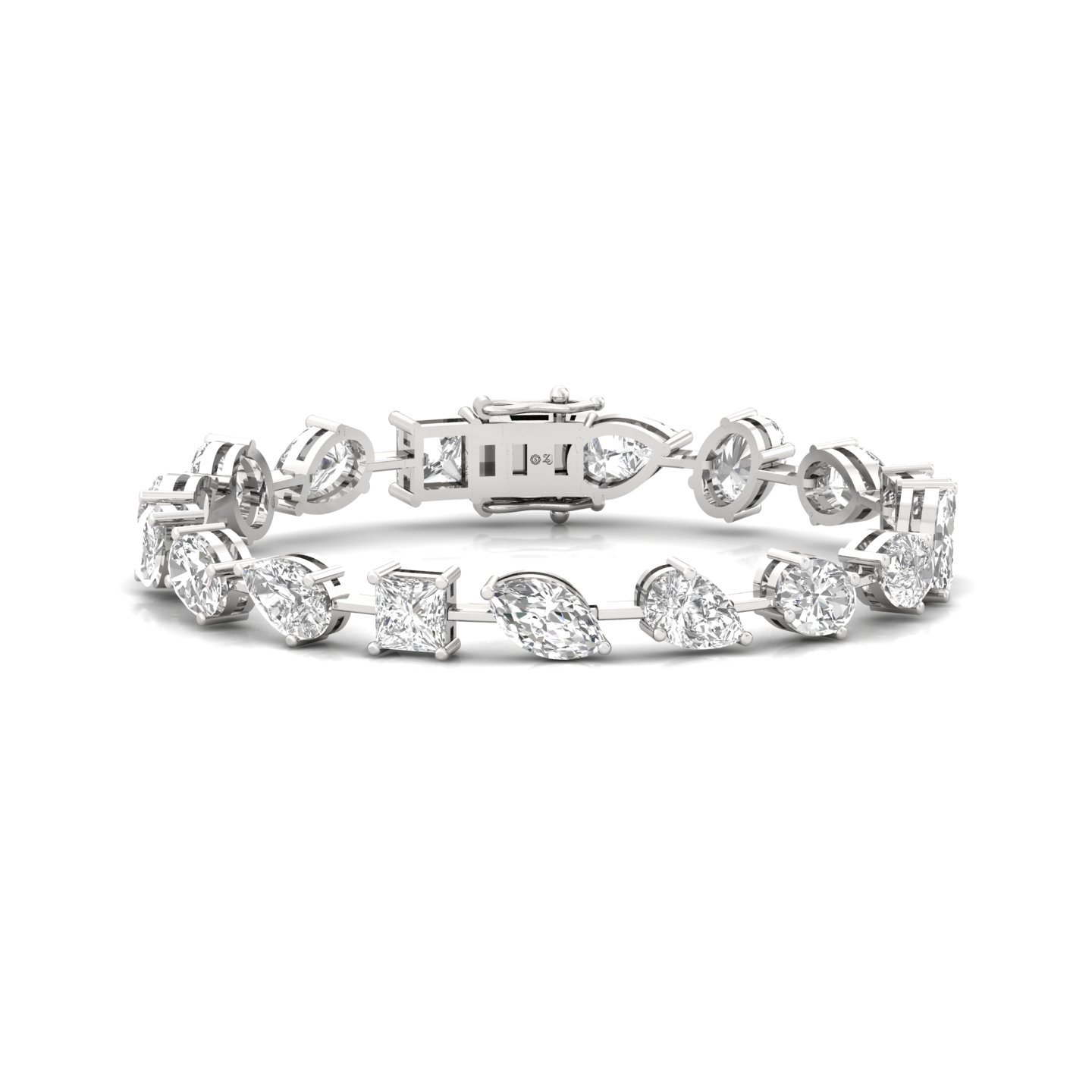 Multi-Shape Lab Grown Diamond Bracelet | CVD Certified Diamond Designer Bracelet | 925 Silver | 10K | 14K | 18K | 7 Inch - Main View