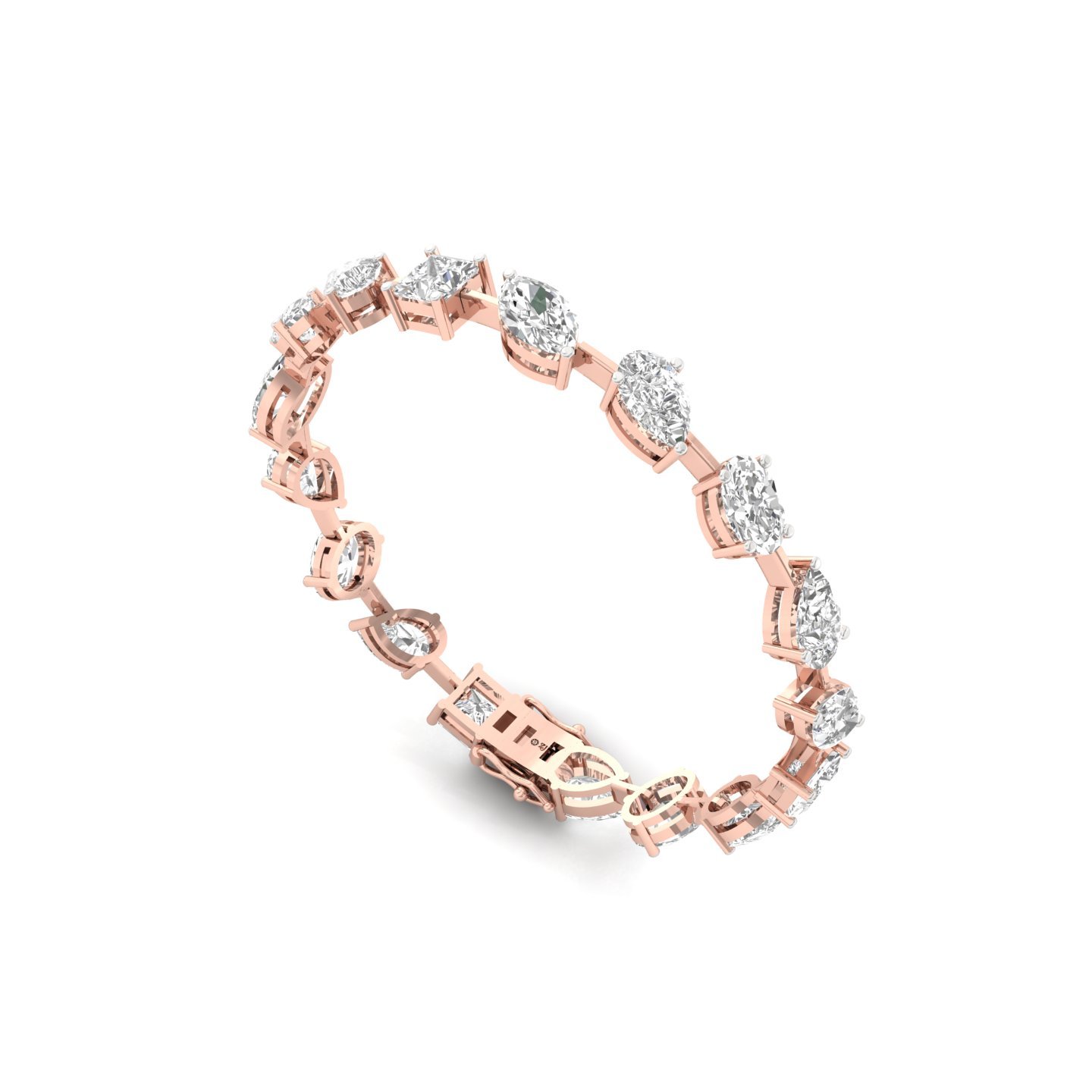 Multi-Shape Lab Grown Diamond Bracelet | CVD Certified Diamond Designer Bracelet | 925 Silver | 10K | 14K | 18K | 7 Inch - View 3