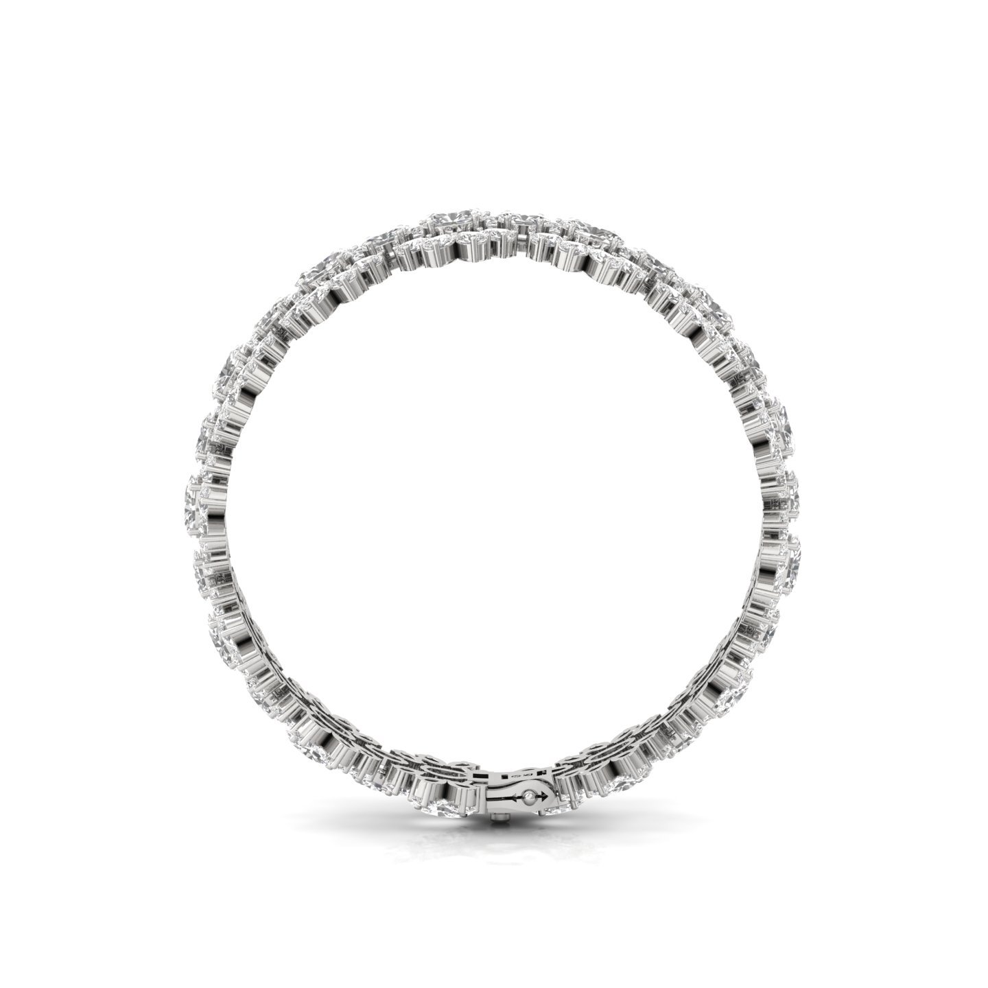 Floral Cluster Lab Grown Diamond Bracelet | Oval & Pear Cut Designer CVD Diamond Jewelry | 925 Silver | 10K | 14K | 18K | 7 Inch - View 4