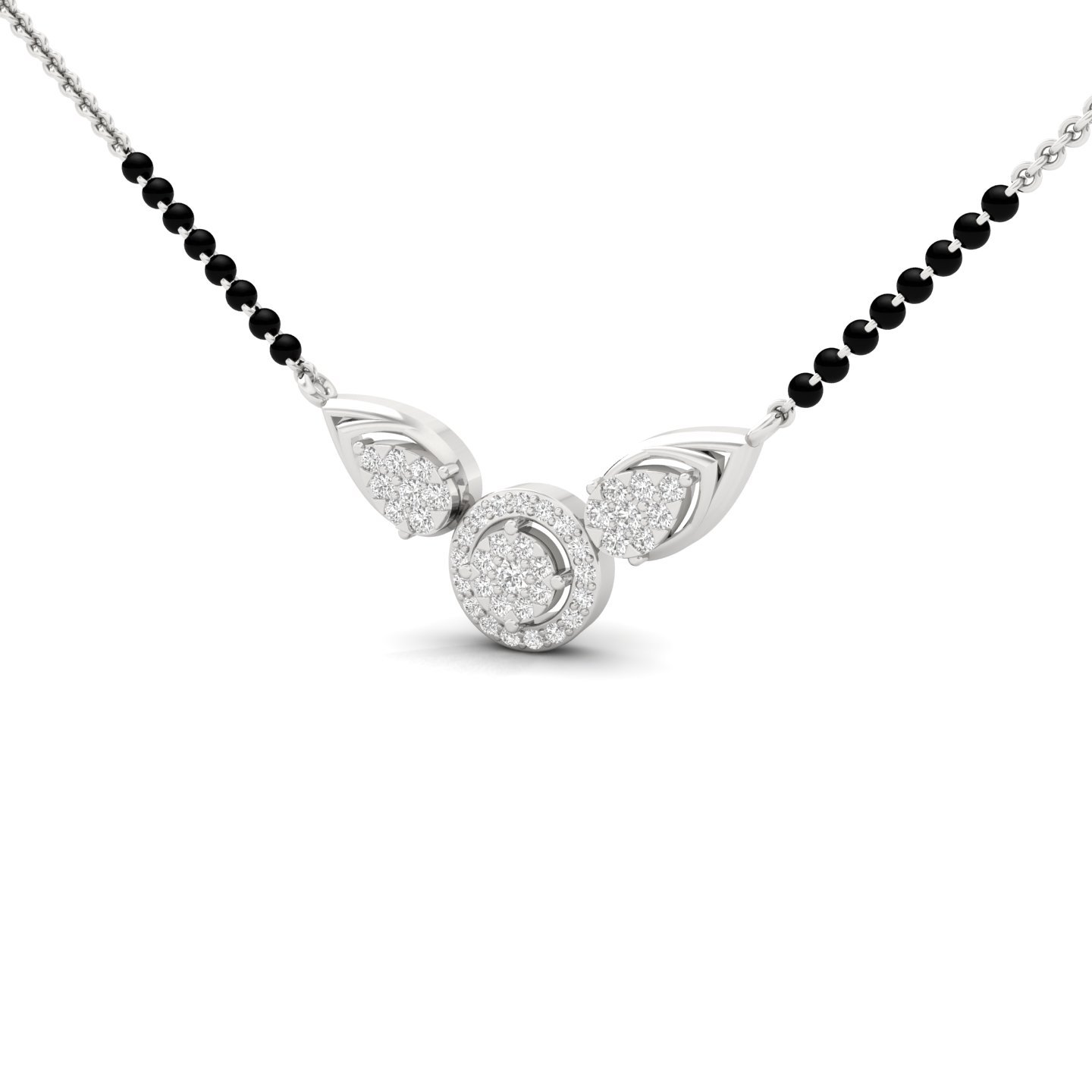 Floral Motif Lab Grown Diamond Pendant | Elegant Rose Gold Designer Pendant | CVD Diamond Jewelry | 925 Silver | 10K | 14K | 18K - View 2