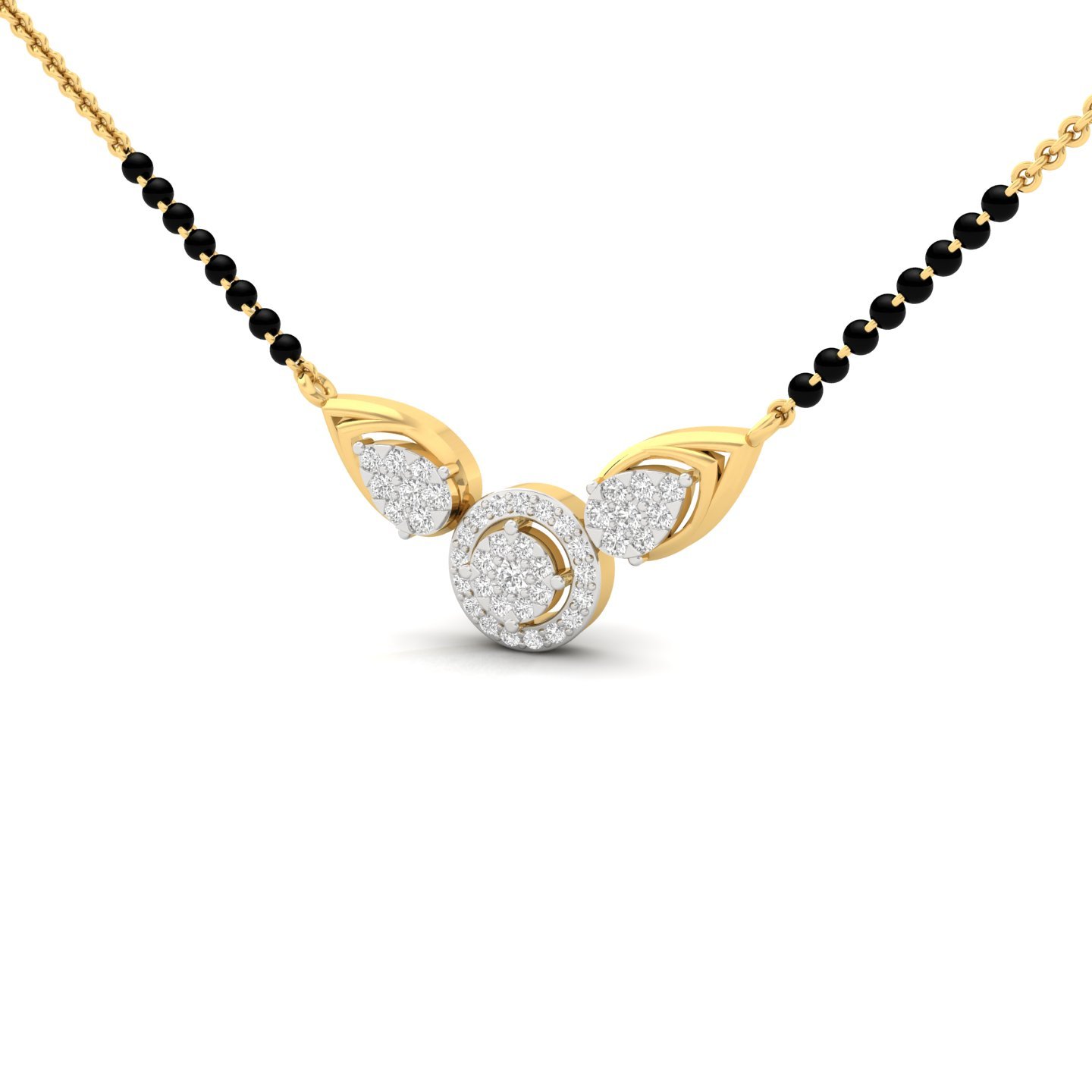 Floral Motif Lab Grown Diamond Pendant | Elegant Rose Gold Designer Pendant | CVD Diamond Jewelry | 925 Silver | 10K | 14K | 18K - View 2