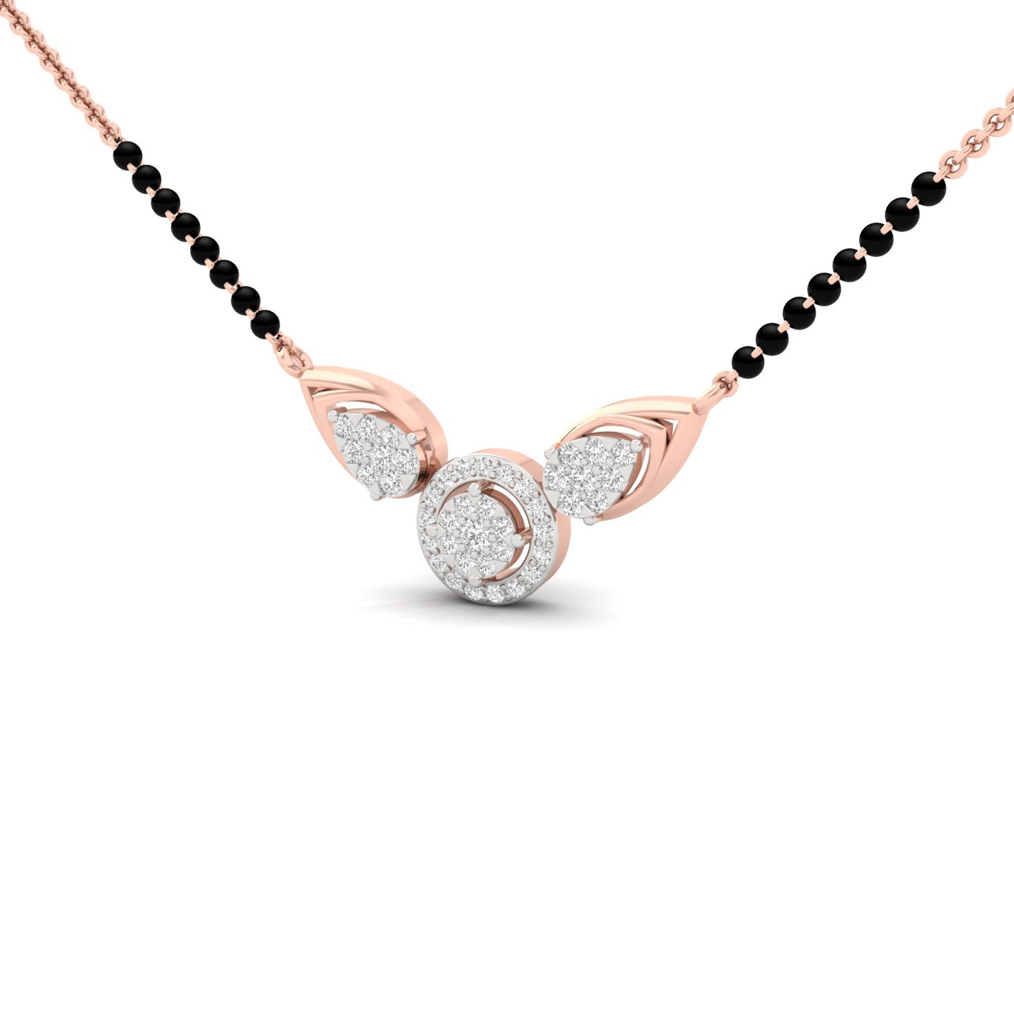 Floral Motif Lab Grown Diamond Pendant | Elegant Rose Gold Designer Pendant | CVD Diamond Jewelry | 925 Silver | 10K | 14K | 18K - View 2