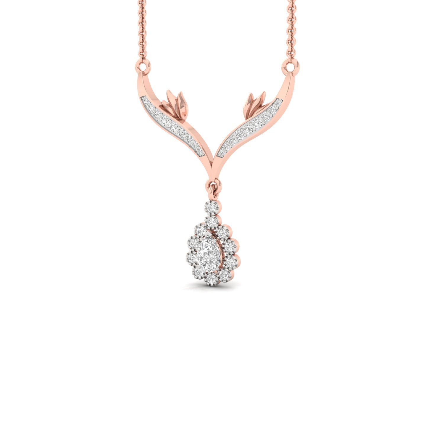 Pear Shape Emerald Lab Grown Diamond Necklace | Elegant CVD Diamond Pendant Design | 925 Silver | 10K | 14K | 18K - View 2